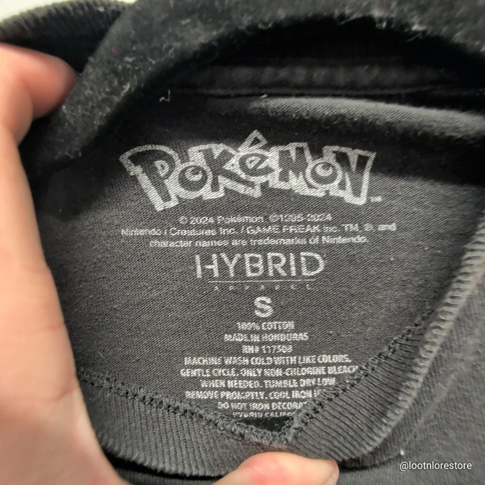 Pokemon Graphic T-Shirt Size S‎ Kids Black Short Sleeve Pikachu Bulbasaur Hybrid